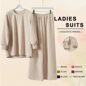 YOUMILIER Set seluar ada saiz plain set blouse dan palazo muslimah Ironless material berkualiti Wanita baju